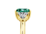 Yellow gold Three-Stone Princess Cut Cut Diamond Ring with Trillion Side Stones and Four-Prong Setting_5