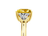 Yellow gold Three-Stone Princess Cut Cut Diamond Ring with Trillion Side Stones and Four-Prong Setting_5