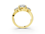 Yellow gold Three-Stone Princess Cut Cut Diamond Split Shank Prong Set Ring_22