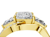 Yellow gold Three-Stone Princess Cut Cut Diamond Split Shank Prong Set Ring_23