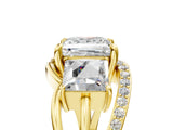 Yellow gold Three-Stone Princess Cut Cut Diamond Split Shank Prong Set Ring_24