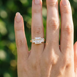 14K Yellow Gold Three-Stone 1.08 Carat D VS1 Princess Diamond Braided Band Ring with Four-Prong Setting