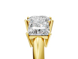 Yellow gold Three-Stone Princess Cut Diamond Engagement Ring with Prong Setting on a White Gold Band_35