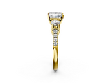 Yellow gold Three-Stone Princess Cut Diamond Pavé Band with Four-Prong Setting_39