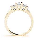 Yellow gold Three-Stone Princess Cut Diamond Ring with Channel Band and Prong Setting 2