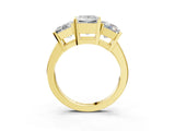 Yellow gold Three-Stone Princess Cut Diamond Ring with Channel Set Band and Four-Prong Setting_21