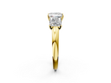 Yellow gold Three-Stone Princess Cut Diamond Ring with Channel-Set Band and Four-Prong Setting_33