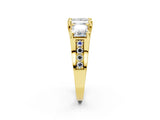 Yellow gold Three-Stone Princess Cut Diamond Ring with Channel-Set Band and Four-Prong Setting_52