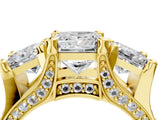 Yellow gold Three-Stone Princess Cut Diamond Ring with Channel-Set Band and Four-Prong Setting_54