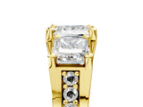 Yellow gold Three-Stone Princess Cut Diamond Ring with Channel-Set Band and Four-Prong Setting_55