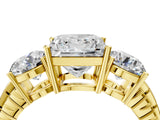 Yellow gold Three-Stone Princess Cut Diamond Ring with Channel-Set Band and Prong Setting_10