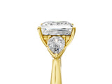 Yellow gold Three-Stone Princess Cut Diamond Ring with Pear  Side Stones in Four-Prong Setting_17