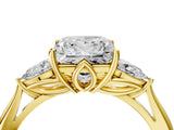 Yellow gold Three-Stone Princess Cut Diamond Ring with Pear  Side Stones in Four-Prong Setting_22
