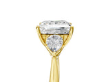Yellow gold Three-Stone Princess Cut Diamond Ring with Pear  Side Stones in Four-Prong Setting_23