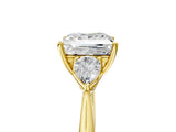 Yellow gold Three-Stone Princess Cut Diamond Ring with Pear  Side Stones in Four-Prong Setting_53