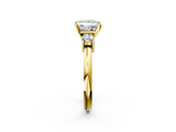 Yellow gold Three-Stone Princess Cut Diamond Solitaire with Prong Setting and Classic Band_73