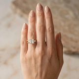 Yellow gold Three-Stone Princess Cut Diamond Twist Band with Prong Setting_13