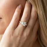 Yellow gold Three-Stone Princess Cut Diamond Twist Band with Prong Setting_15