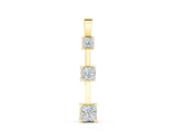 Yellow gold Three-Stone Princess Cut Prong Set Pendant_6