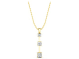 Yellow gold Three-Stone Princess Cut Prong Set Pendant_7