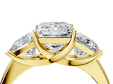 Yellow gold Three-Stone Princess Cut Solitaire Ring with Classic Prong Setting_7