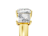 Yellow gold Three-Stone Princess Cut Solitaire Ring with Classic Prong Setting_8
