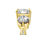 Yellow gold Three-Stone Princess Diamond Channel Set Engagement Ring with Prong Setting_20