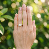 Yellow gold Three-Stone Princess Solitaire Ring with Tapered Band and Four-Prong Setting_4
