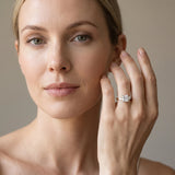Yellow gold Three-Stone Princess Solitaire Ring with Tapered Band and Four-Prong Setting_5