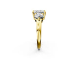 Yellow gold Three-Stone Radiant Brilliant Cut Solitaire Ring with Prong Setting on a Classic Band 2