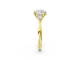 Yellow gold Three-Stone Radiant Cut Brilliant Diamond Solitaire Ring with Tapered Band and Four-Prong Setting_14
