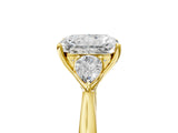 Yellow gold Three-Stone Radiant Cut Brilliant Diamond Solitaire Ring with Tapered Band and Four-Prong Setting_17