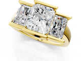Yellow gold Three Stone Radiant Cut Cut Channel Set Diamond Ring_4