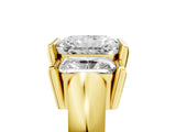 Yellow gold Three Stone Radiant Cut Cut Channel Set Diamond Ring_8