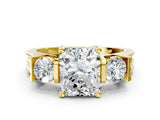 Yellow gold Three-Stone Radiant Cut Cut Classic Band Prong Setting Ring_3