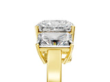 Yellow gold Three-Stone Radiant Cut Cut Diamond Engagement Ring with Flat Band and Four-Prong Setting_25