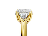 Yellow gold Three-Stone Radiant Cut Cut Diamond Ring with Trillion Side Stones and Four-Prong Setting_8