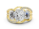 Yellow gold Three-Stone Radiant Cut Cut Diamond Split Shank Prong Set Ring_19