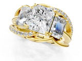 Yellow gold Three-Stone Radiant Cut Cut Diamond Split Shank Prong Set Ring_20