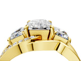 Yellow gold Three-Stone Radiant Cut Cut Diamond Split Shank Prong Set Ring_23