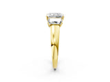 Yellow gold Three-Stone Radiant Cut Cut Solitaire Ring with Classic Prong Setting_5