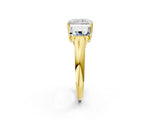 Yellow gold Three-Stone Radiant Cut Diamond Engagement Ring with Prong Setting_5