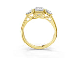 Yellow gold Three-Stone Radiant Cut Diamond Engagement Ring with Prong Setting_6