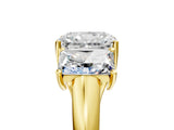 Yellow gold Three-Stone Radiant Cut Diamond Engagement Ring with Prong Setting_8