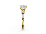 Yellow gold Three-Stone Radiant Cut Diamond Pavé Band with Four-Prong Setting_48