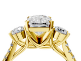 Yellow gold Three-Stone Radiant Cut Diamond Pavé Band with Four-Prong Setting_50