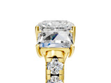 Yellow gold Three-Stone Radiant Cut Diamond Pavé Band with Prong Setting_8
