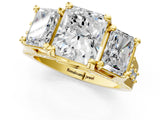 Yellow gold Three-Stone Radiant Cut Diamond Ring with Channel-Set Band and Four-Prong Setting_132