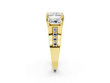 Yellow gold Three-Stone Radiant Cut Diamond Ring with Channel-Set Band and Four-Prong Setting_133