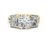 Yellow gold Three-Stone Radiant Cut Diamond Ring with Channel Set Band and Four-Prong Setting_18
